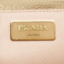 Prada Beige Saffiano Leather Medium Double Zip Tote