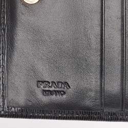 Prada Black Vittelo Move Leather Logo Card Case