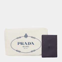 Prada Black & Red Leather and Nylon New Vela Studded Messenger Bag