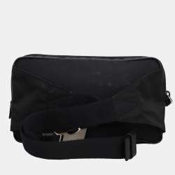 Pre Owned Prada Black Nylon Logo Belt Bag