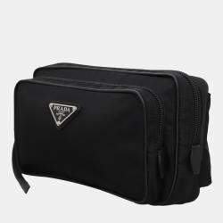 Pre Owned Prada Black Nylon Logo Belt Bag