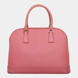 Prada Pink Saffiano Leather Open Medium Tote Bag