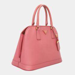 Prada Pink Saffiano Leather Open Medium Tote Bag