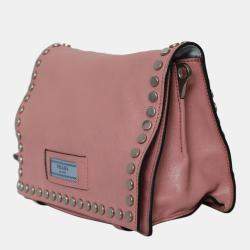 Pre Owned Prada Pink Leather Glace Calf Etiquette Crossbody Bag