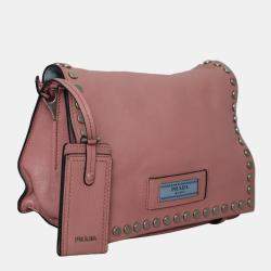 Pre Owned Prada Pink Leather Glace Calf Etiquette Crossbody Bag