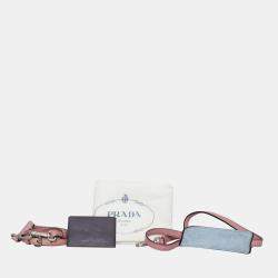 Pre Owned Prada Pink Leather Glace Calf Etiquette Crossbody Bag