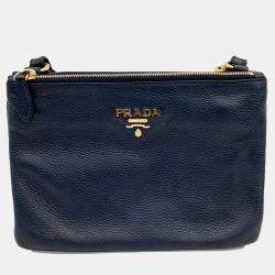 Prada Black Leather Vitello Phoenix crossbody Bag