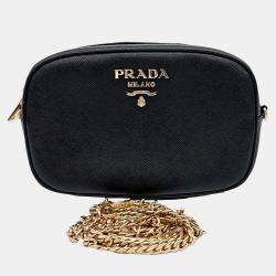 Prada Black Leather Saffiano Belt Bag