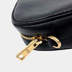 Prada Black Leather Saffiano Belt Bag