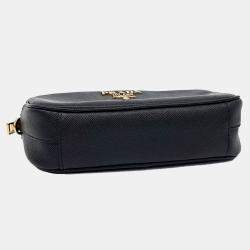 Prada Black Leather Saffiano Belt Bag