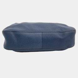 Prada Blue Leather Vitello Dino Shoulder Bag