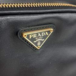 Prada Black Leather bucket tote and crossbody bag