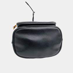 Prada Black Leather bucket tote and crossbody bag