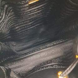 Prada Black Leather bucket tote and crossbody bag