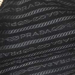 Prada Black Leather Top Zip Clutch