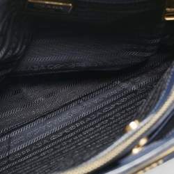 Prada Navy Blue Saffiano Lux Leather Medium Galleria Double Zip Tote