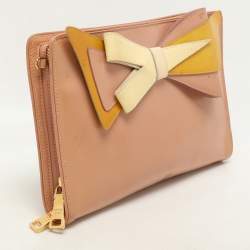 Prada Tricolor Patent Saffiano Leather Bow Shoulder Bag