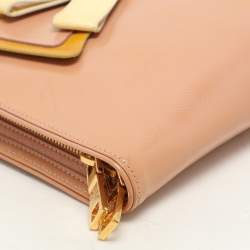 Prada Tricolor Patent Saffiano Leather Bow Shoulder Bag