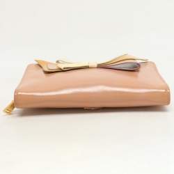 Prada Tricolor Patent Saffiano Leather Bow Shoulder Bag