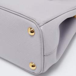 Prada Lavender Saffiano Lux Leather Small Galleria Double Zip Tote