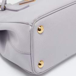 Prada Lavender Saffiano Lux Leather Small Galleria Double Zip Tote