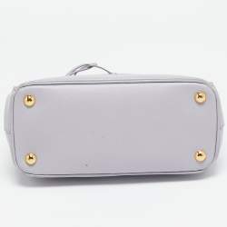 Prada Lavender Saffiano Lux Leather Small Galleria Double Zip Tote