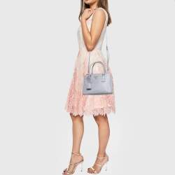 Prada Lavender Saffiano Lux Leather Small Galleria Double Zip Tote