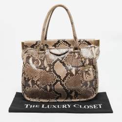 Prada Beige Python Frame Tote