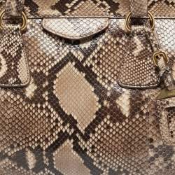 Prada Beige Python Frame Tote