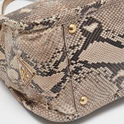 Prada Beige Python Frame Tote