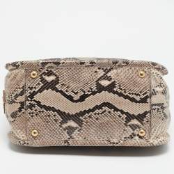 Prada Beige Python Frame Tote