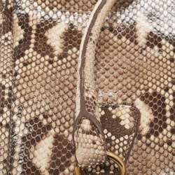 Prada Beige Python Frame Tote