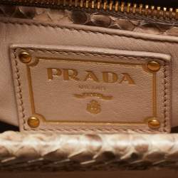 Prada Beige Python Frame Tote