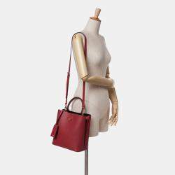 Prada Red Medium Saffiano Cuir Panier Satchel