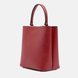 Prada Red Medium Saffiano Cuir Panier Satchel