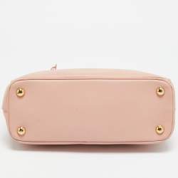 Prada Pink Saffiano Lux Leather Small Galleria Double Zip Tote
