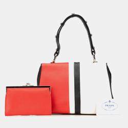 Prada Red Leather Baiadera Frame Bag