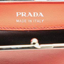 Prada Red Leather Baiadera Frame Bag