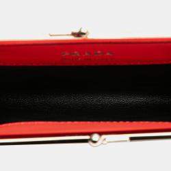 Prada Red Leather Baiadera Frame Bag