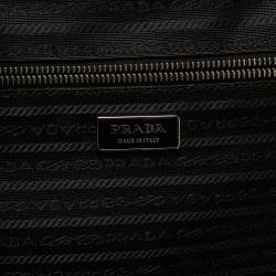 Prada Black Saffiano Leather Rolling Trolley Luggage