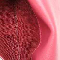 Prada Pink Saffiano Leather Wristlet Card Holder