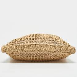 Pre Owned Prada Natural Woven Raffia Beach Tote