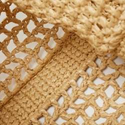 Pre Owned Prada Natural Woven Raffia Beach Tote