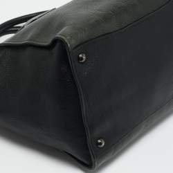 Prada Green/Black Leather Medium Twin Pocket Double Handle Tote