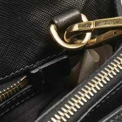 Prada Black Saffiano Lux Leather Middle Zip Tote