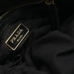 Prada Black Saffiano Lux Leather Middle Zip Tote