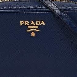 Pre Owned Prada Navy Blue Saffiano Lux Leather Mini Camera Crossbody Bag
