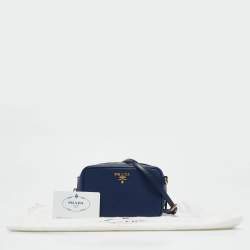 Pre Owned Prada Navy Blue Saffiano Lux Leather Mini Camera Crossbody Bag