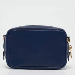 Pre Owned Prada Navy Blue Saffiano Lux Leather Mini Camera Crossbody Bag