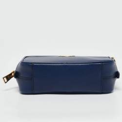 Pre Owned Prada Navy Blue Saffiano Lux Leather Mini Camera Crossbody Bag
